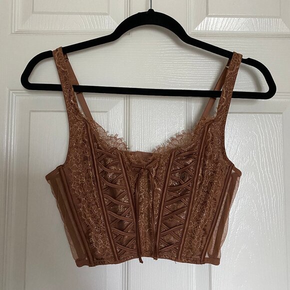 victoria's secret brown lace corset top - Picture 1 of 5